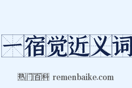 一宿觉近义词是什么意思的图片
